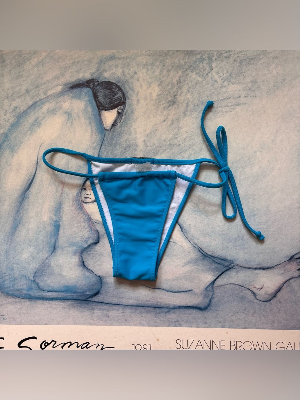 Classic Tie-Side Blue Bikini Bottom